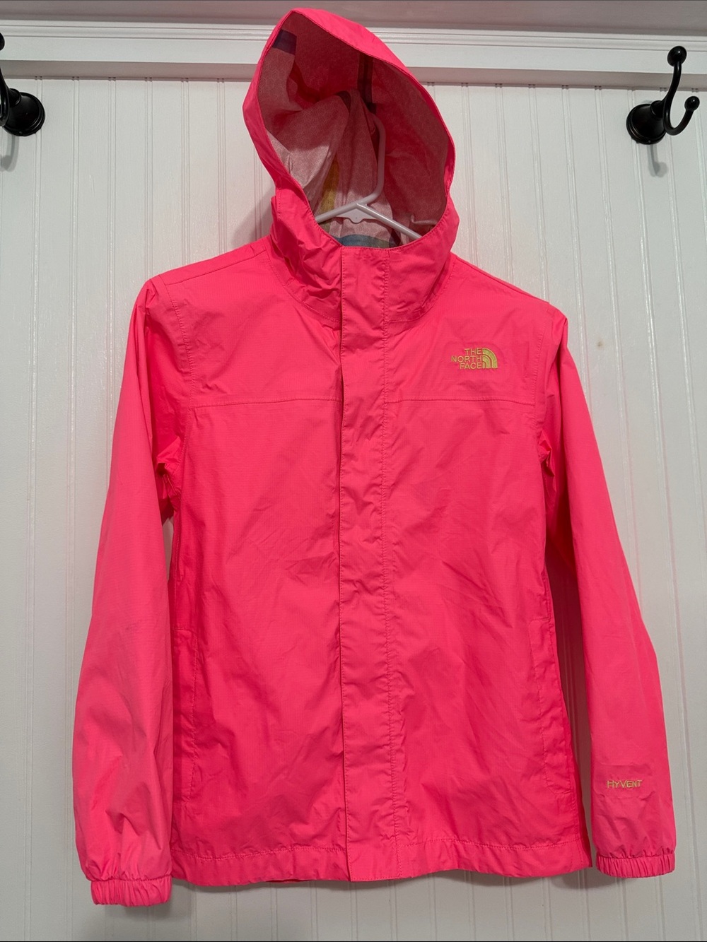 NorthFace Hyvent RAINCOAT JACKET Girls L 14/16 waterproof EUC